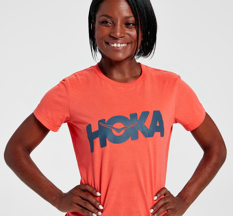 Hoka One One Overhemd Dames - Brand - Oranje - AI4869215